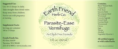 Parasite-Ease Vermifuge label