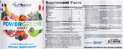 Power Greens Berry label