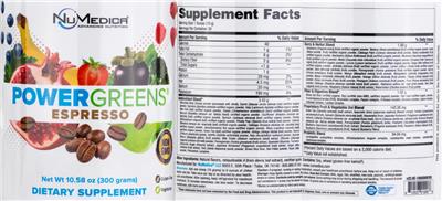 Power Greens Espresso label