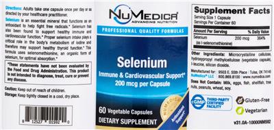 Selenium 200 mcg label