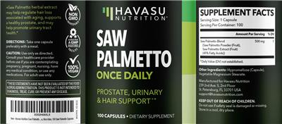 Saw Palmetto label