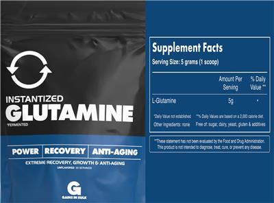 Instantized Glutamine Unflavored label