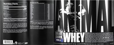 Animal Whey Vanilla label