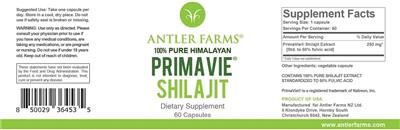 Primavie Shilajit label