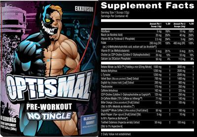 Optismal No Tingle Blueberry Gummy label