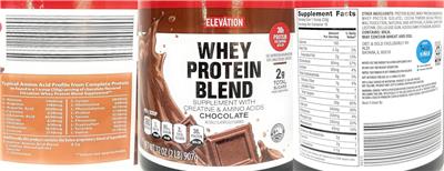 Whey Protein Blend Chocolate label