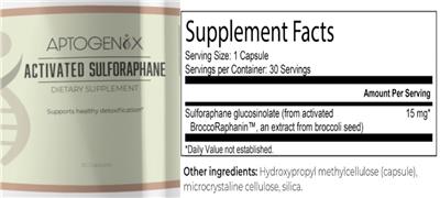 Activated Sulforaphane label