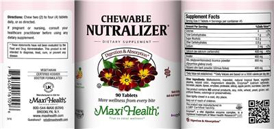 Chewable Nutralizer Natural Tropical Flavor label