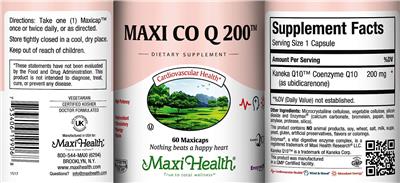 Maxi Co Q 200 label