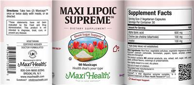 Maxi Lipoic Supreme label