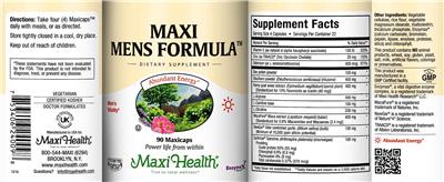 Maxi Mens Formula label