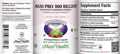 Maxi Pro 100 Billion label