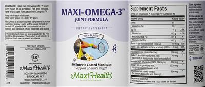 Maxi-Omega-3 Joint Formula label