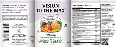Vision to the Max label