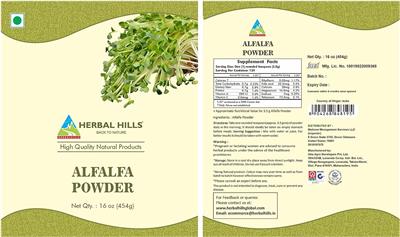 Alfalfa Powder label