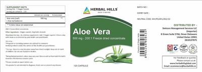 Aloe Vera 500 mg label