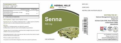 Senna 500 mg label