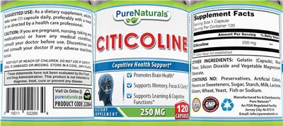 Citicoline 250 mg label