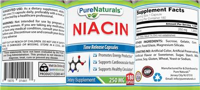 Niacin 250 mg label