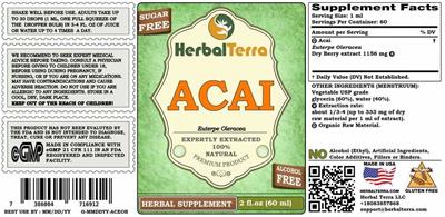 Acai Alcohol Free label