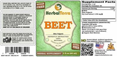 Beet Alcohol Free label