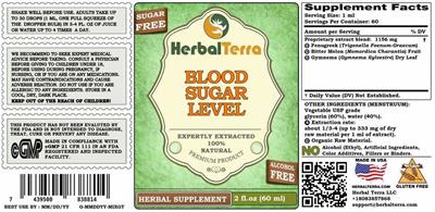 Blood Sugar Level Alcohol Free label