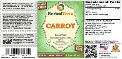 Carrot Alcohol Free label
