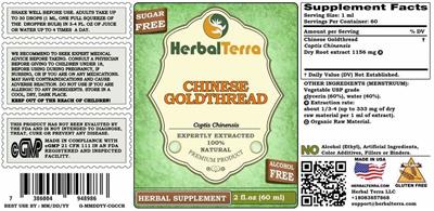 Chinese Goldthread Alcohol Free label