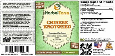 Chinese Knotweed Alcohol Free label