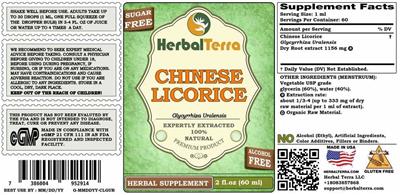 Chinese Licorice Alcohol Free label