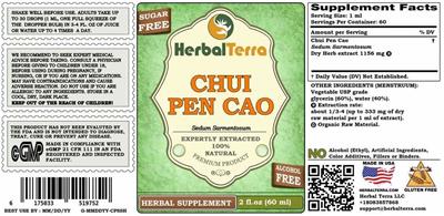 Chui Pen Cao Alcohol Free label
