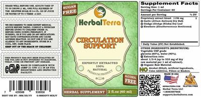 Circulatin Support Alcohol Free label