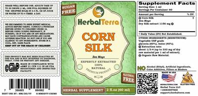 Corn Silk Alcohol Free label