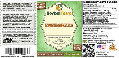 Energreen Alcohol Free label