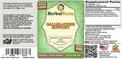 Gallbladder Support Alcohol Free label