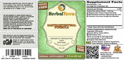 Gastrointestinal Formula Alcohol Free label