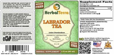 Labrador Tea Alcohol Free label