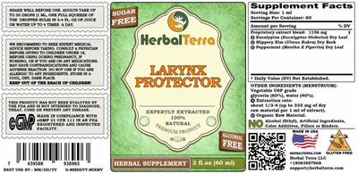 Larynx Protector Alcohol Free label
