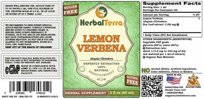 Lemon Verbena Alcohol Free label
