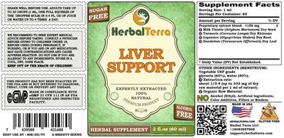 Liver Support Alcohol Free label