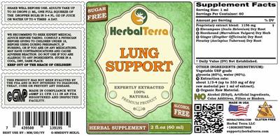 Lung Support Alcohol Free label