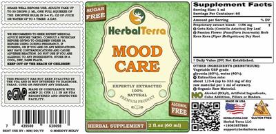 Mood Care Alcohol Free label