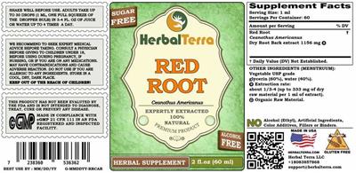Red Root Alcohol Free label