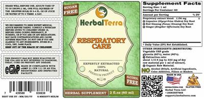 Respiratory Care Alcohol Free label