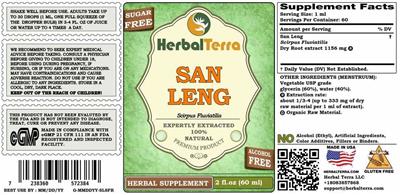 San Leng Alcohol Free label