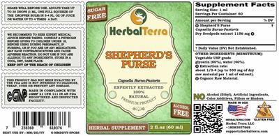 Shepherd's Purse Alcohol Free label