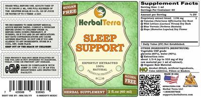 Sleep Support Alcohol Free label