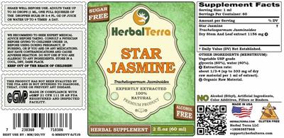 Star Jasmine Alcohol Free label