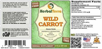 Wild Carrot Alcohol Free label