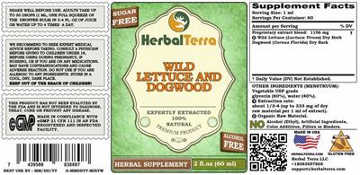 Wild Lettuce and Dogwood Alcohol Free label